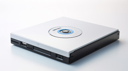 External DVD drive isolated on white background