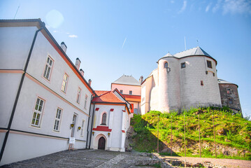 Fototapeta na wymiar Beautiful historic Lupciansky Castle, Slovenska Lupca, near Banska Bystrica, Slovakia. Slovakia castle.