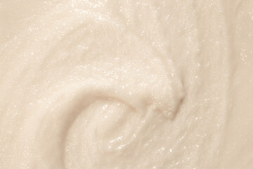 Vanilla cream ice cream. Ice cream texture. Delicious sweet dessert close-up as a background.