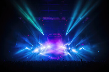 Colorful Illumination and Fog at Music Event