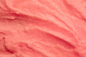 Berry yoghurt ice cream. Smoothies from fresh fruits and berries. Ice cream texture. Delicious sweet dessert close-up as a background.