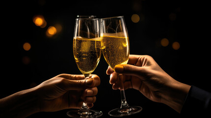 Cheers to Celebrations: Hands Toasting with Champagne