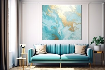 Fototapeta na wymiar Pastel Delights Gold Turquoise Abstract over Blue Marble Celestial Fusion Blue Pastel Abstract with Gold Turquoise