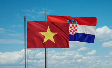 Croatia and Vietnam flag