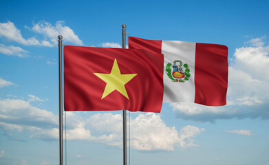 Peru and Vietnam flag