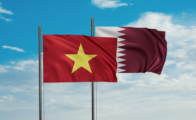 Qatar and Vietnam flag