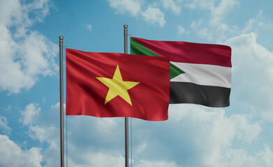 Sudan and Vietnam flag