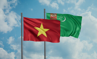 Turkmenistan and Vietnam flag