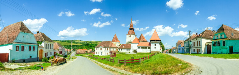 Kirchenburg, Achita, Arkeden, Vânători, Rumänien  - obrazy, fototapety, plakaty