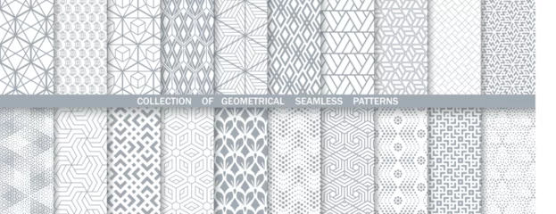 Ingelijste posters Geometric set of seamless gray and white patterns. Simpless vector graphics. © ELENA