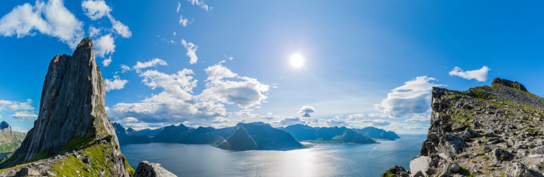 Berggipfel Segla und Hesten auf Senja in Norwegen