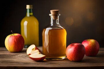 Apple cider on a neutral background generated by AI