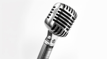 Fototapeta na wymiar A Retro style microphone isolated on white background. Microphone. Generative Ai