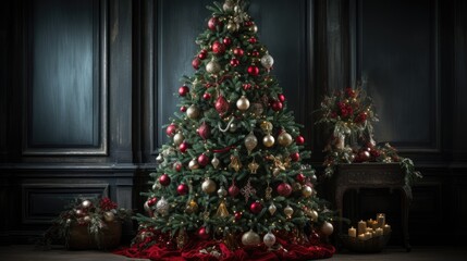 dazzling beauty of a fully decorated Christmas tree