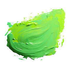 Spot of green oil paint on transparent background - obrazy, fototapety, plakaty