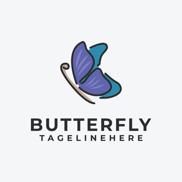 Butterfly logo icon design, beautiful butterfly icon image illustration design.