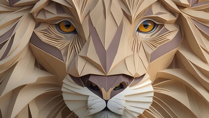 Intricate Lion Kirigami: Crafted Beauty