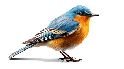 Beautiful little blue bird isolated on transparent background -Generative AI