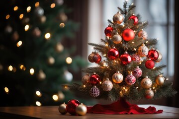 Fototapeta na wymiar dazzling beauty of a fully decorated Christmas tree