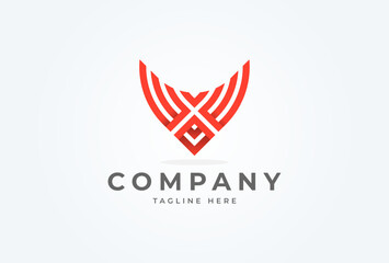Fototapeta premium Initial VX logo. monogram logo design combination of letters V and X. Flat Vector Logo Design Template. vector illustration