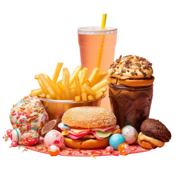 Unhealthy food with excessive fat content