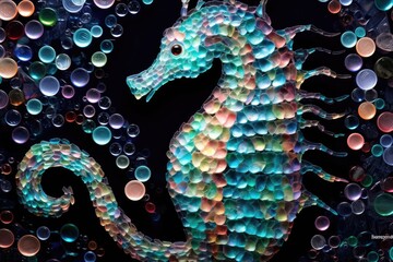 Mosaic representation of a seahorse.