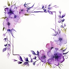 Watercolor violet frame