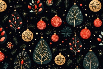 Fototapeta premium Christmas seamless pattern for fabric texture or wrapping paper.