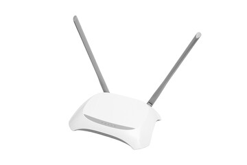 Wireless router isolated on white background with clipping path