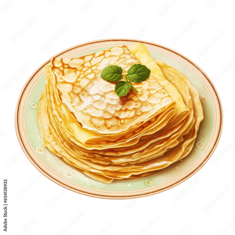 Canvas Prints Paper plate with crepe like pancakes