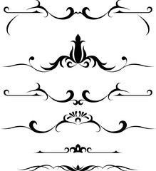 black and white set of delimiters for text, dividers