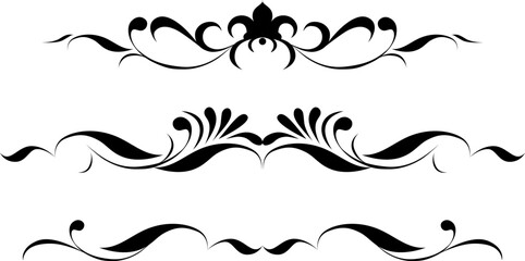 black and white set of delimiters for text, dividers