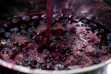 refrigerate to make jelly healthy dessert help joints. preparation of blueberry jelly with gelatin...