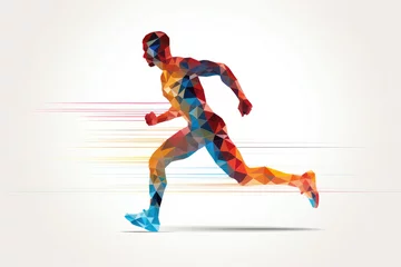 Fotobehang Stylised Athlete Running Motion © Fatih
