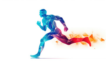 Fototapeta na wymiar Stylised Athlete Running Motion