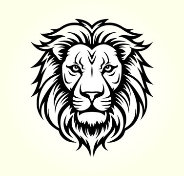 Löwe Tier Kopf Portrait Vector Symbol