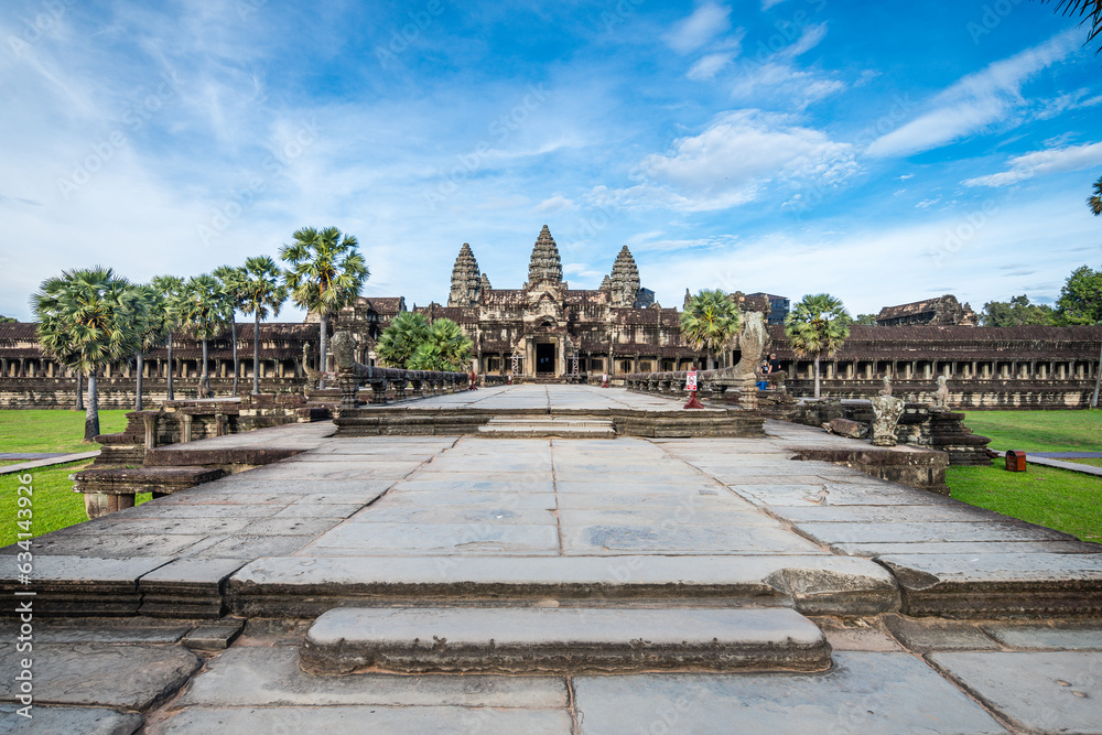 Wall mural views of angkor wat main temple, cambodia