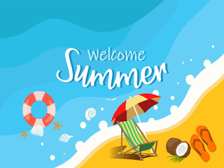 Realistic Summer sale banner and poster design with tropical leaves background Vector. big and super sale summer background design.