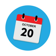 20 october icon with white background