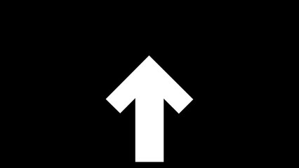abstract directional arrow icon or swipe up arrow signal animation 4k
