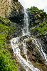 Obraz premium panorama of summer mountains with waterfalls
