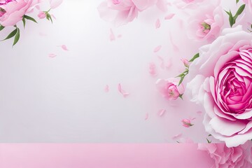 Fototapeta na wymiar Decorative web banner Closeup of blooming. ai generative