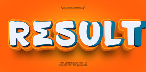 Result 3d editable premium vector text effect