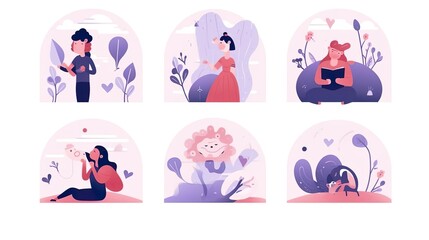 Fototapeta premium Mental health and psychotherapy concept illustration