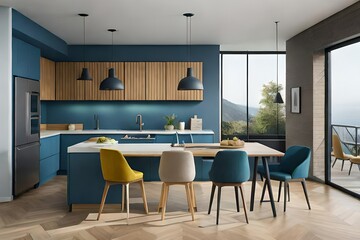 Fototapeta premium modern kitchen interior generated by AI tool