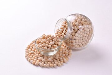 Dried white peas isolated on white background