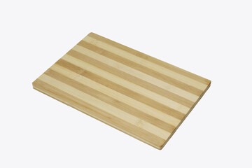 Wooden chopping board isolated on white background with clipping path