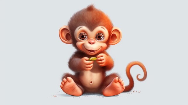 cute baby monkey clipart concept design clipart high.Generative AI