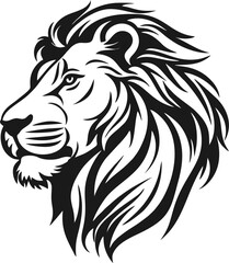 Lion portrait vector contour. Vector illustration