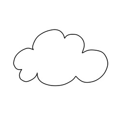 Doodle cloud. Speech bubble. Abstract doodle form. Simple coloring page design element for planner, kids craft, school
